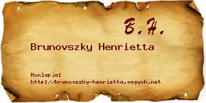 Brunovszky Henrietta névjegykártya